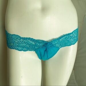 Victoria’s Secret turquoise nylon mesh lace panty